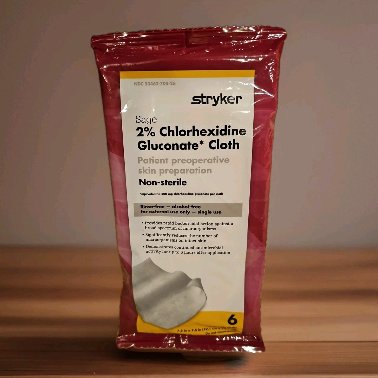 2% Chlorhexidine Gluconate Cleansing Cloths 6 Wipes ***NEW** NEVER OPENED
