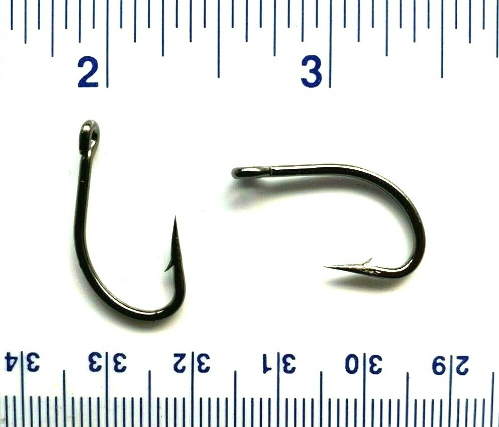 100 GT 2X Black Nickel Flyliner J Hook Live Bait Fish Fishing Hooks size 2
