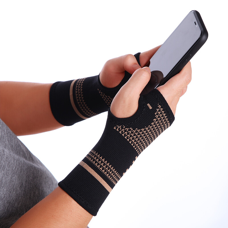 Copper Wrist Support Brace Compression Sleeve Arthritis Carpal Tunnel Hand