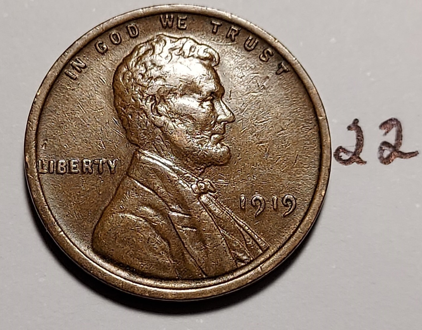 1919 Lincoln Wheat Cent  XF  EF  Extremely Fine  #22