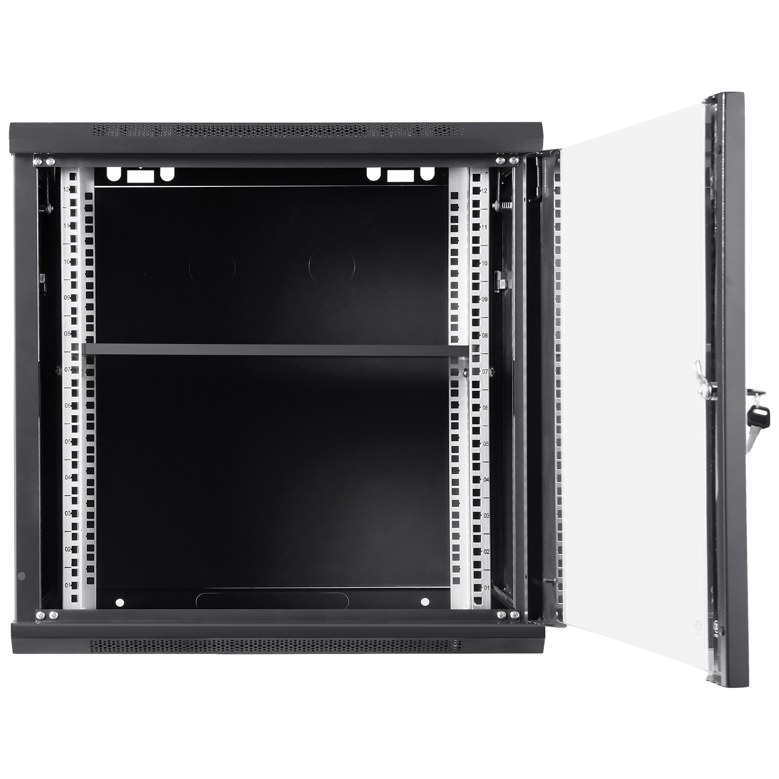 VEVOR 9U Wall Mount Network Server Rack Cabinet Enclosure 15.5'' Deep Door Lock