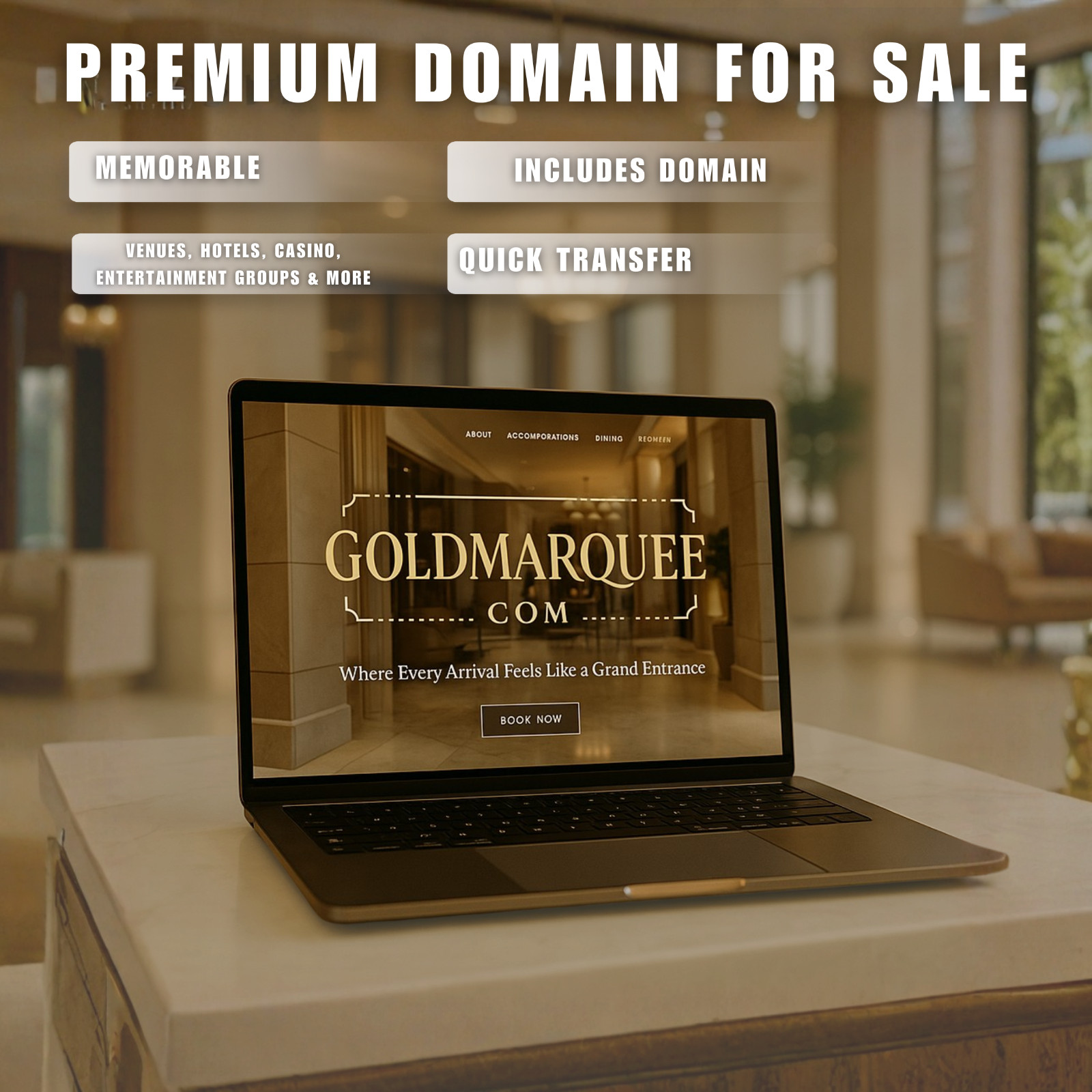 GoldMarquee.com / Domains For Sale / Business Brand, Website Name / Porkbun