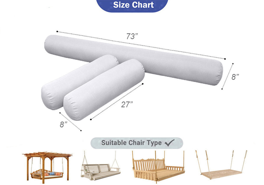 |COVER ONLY| STYLE 6 Twin Bolster Pillow Daybed Porch Swing Pipe Trim AD107