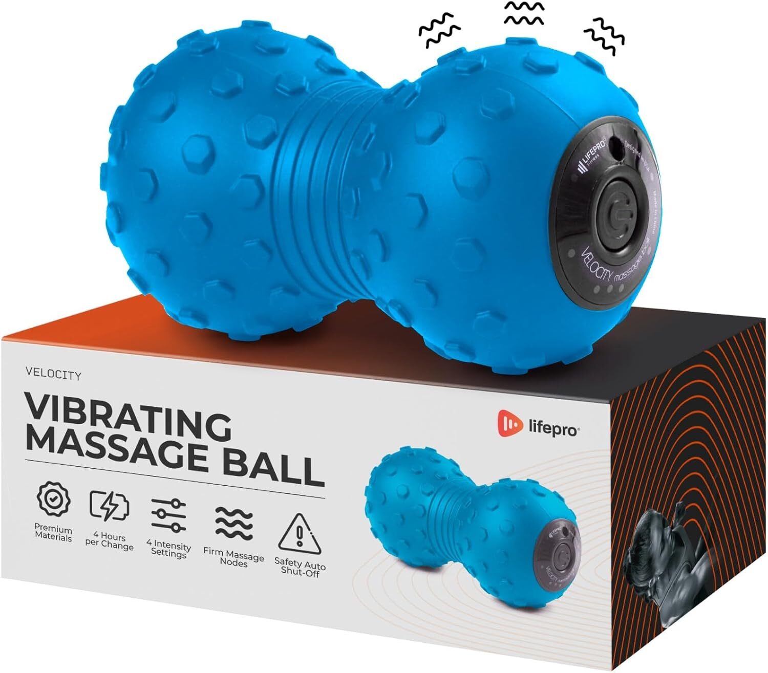 Lifepro 4-Speed Vibrating Massage Ball, Compact Foam Roller for Recovery