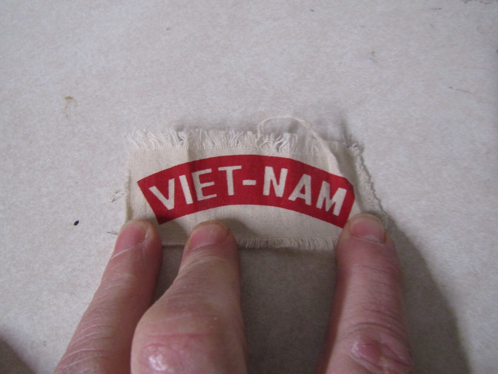 MILITARY PATCH OLD VIETNAM ERA STAMPED ON CLOTH VIET-NAM WRINKLED A LITTLE