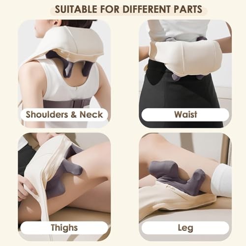 4D Wireless Deep Tissue Kneading Neck Massager with Heating Function, Shiatsu
