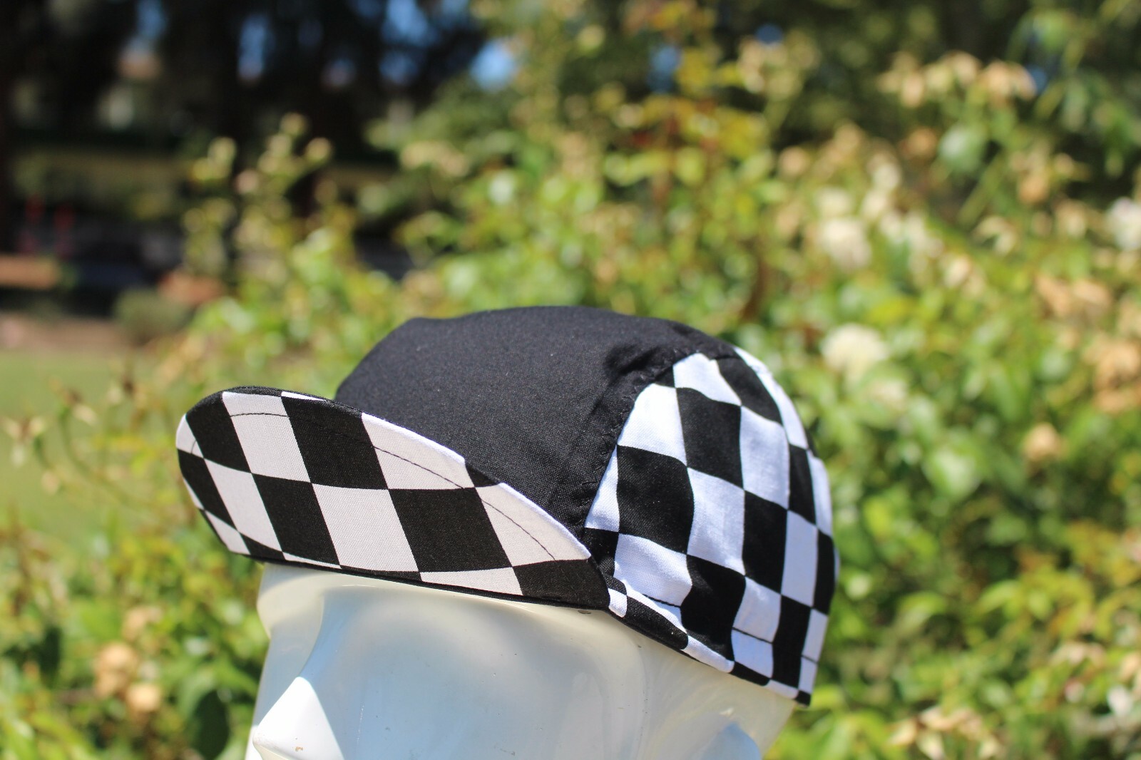 CYCLING CAP CHECKERBOARD HANDMADE IN USA   S M L