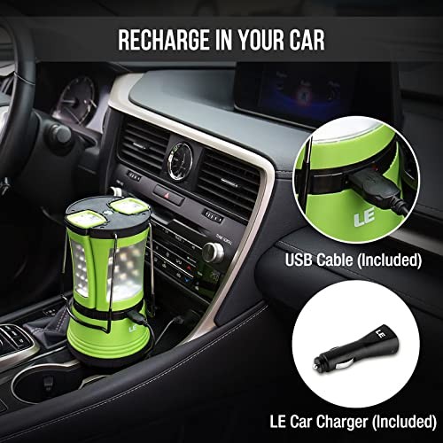 LE LED Camping Lantern Rechargeable, 600LM, Detachable Flashlight, Camping Es...
