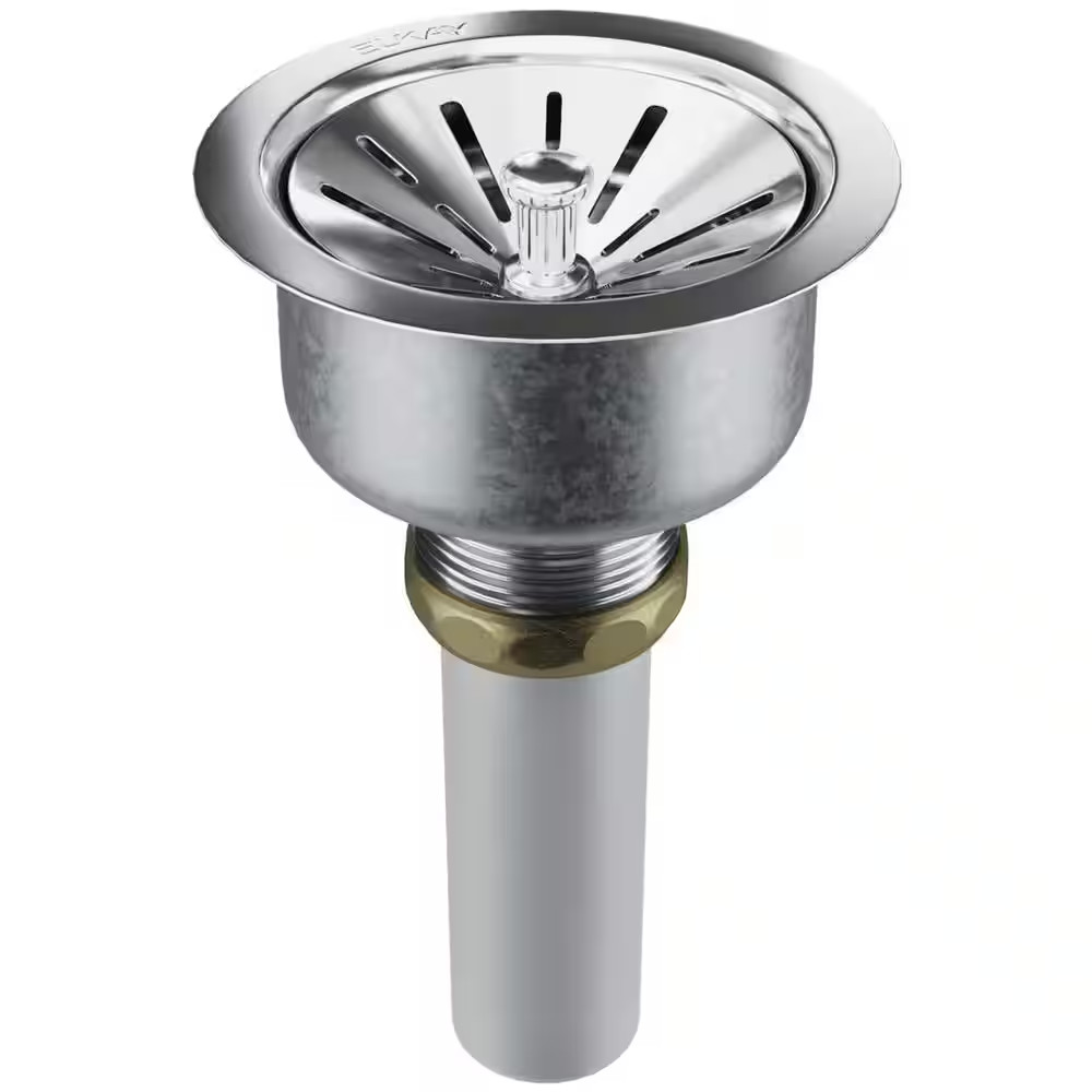 Perfect Drain 3-1/2 In. Fitting Stainless Steel Body and Strainer Chrome