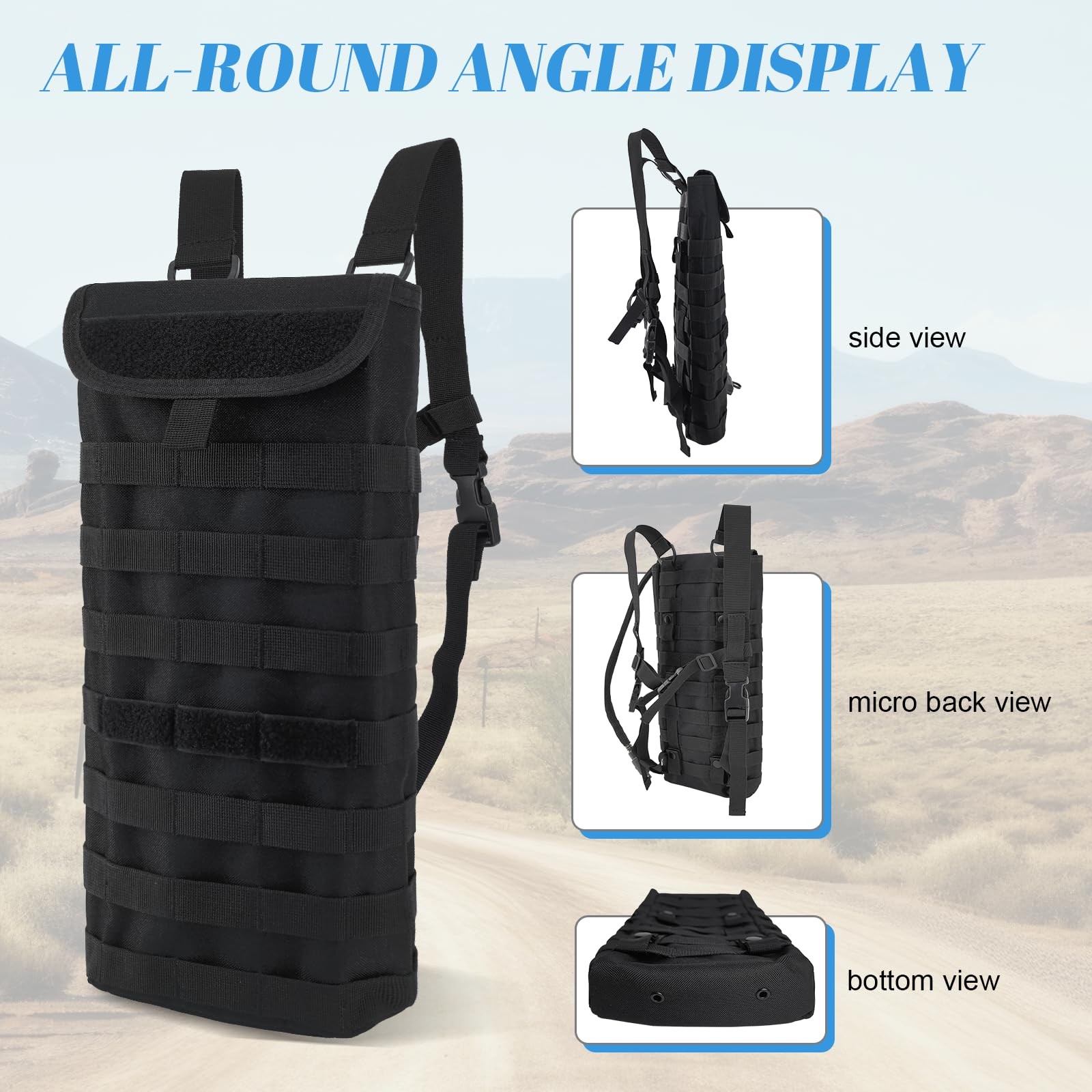 Tactical MOLLE Hydration Pack Carrier Backpack with 3L Water Bladder for Outd...