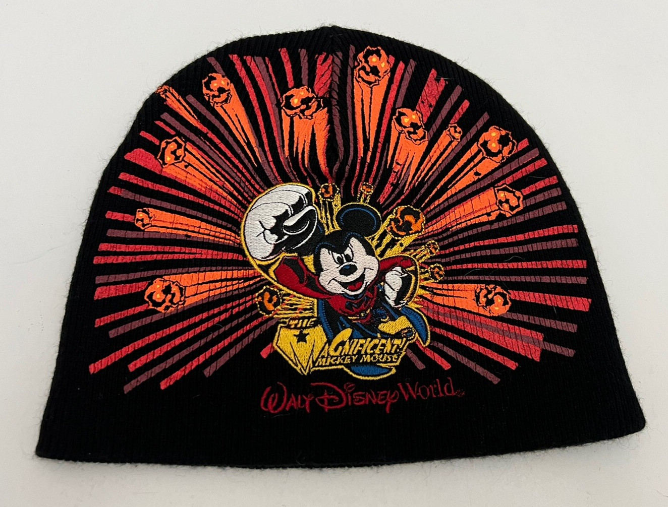 Disney Magnificent Mickey Mouse Boys Youth One Size Beanie Winter Hat Black Knit