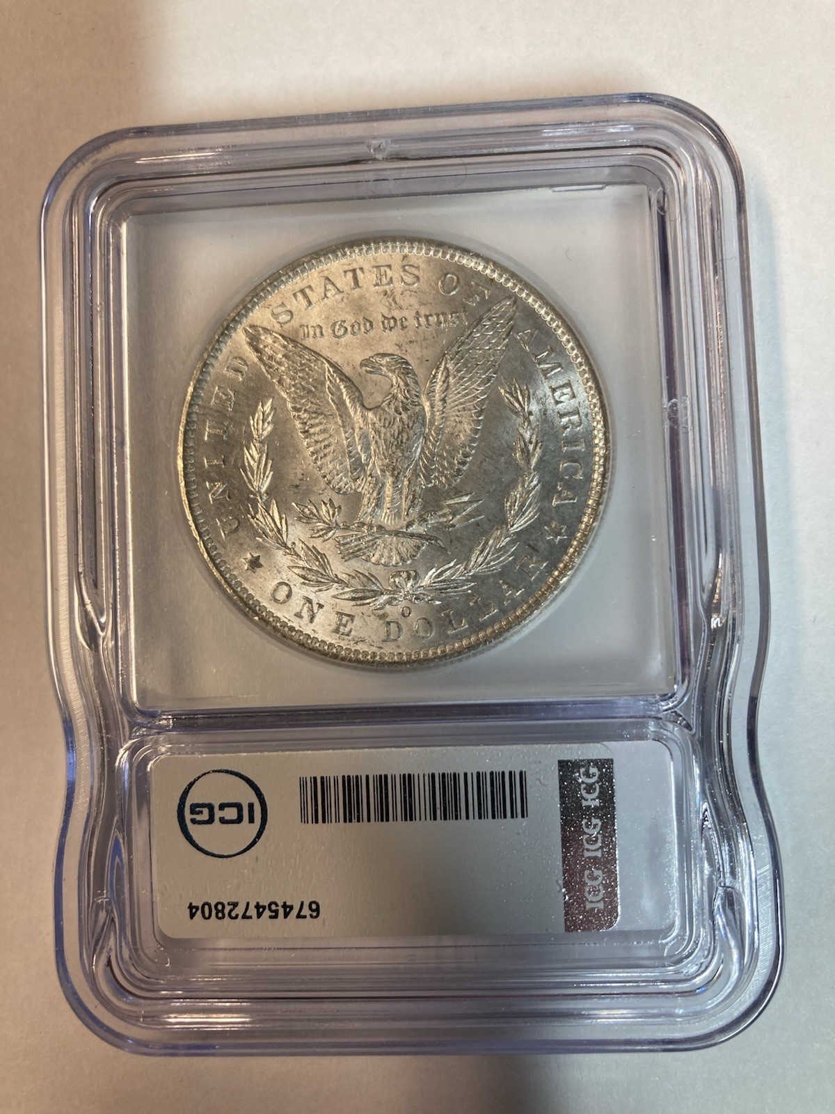 Beautiful 1885-O ICG Morgan Silver Dollar MS 64