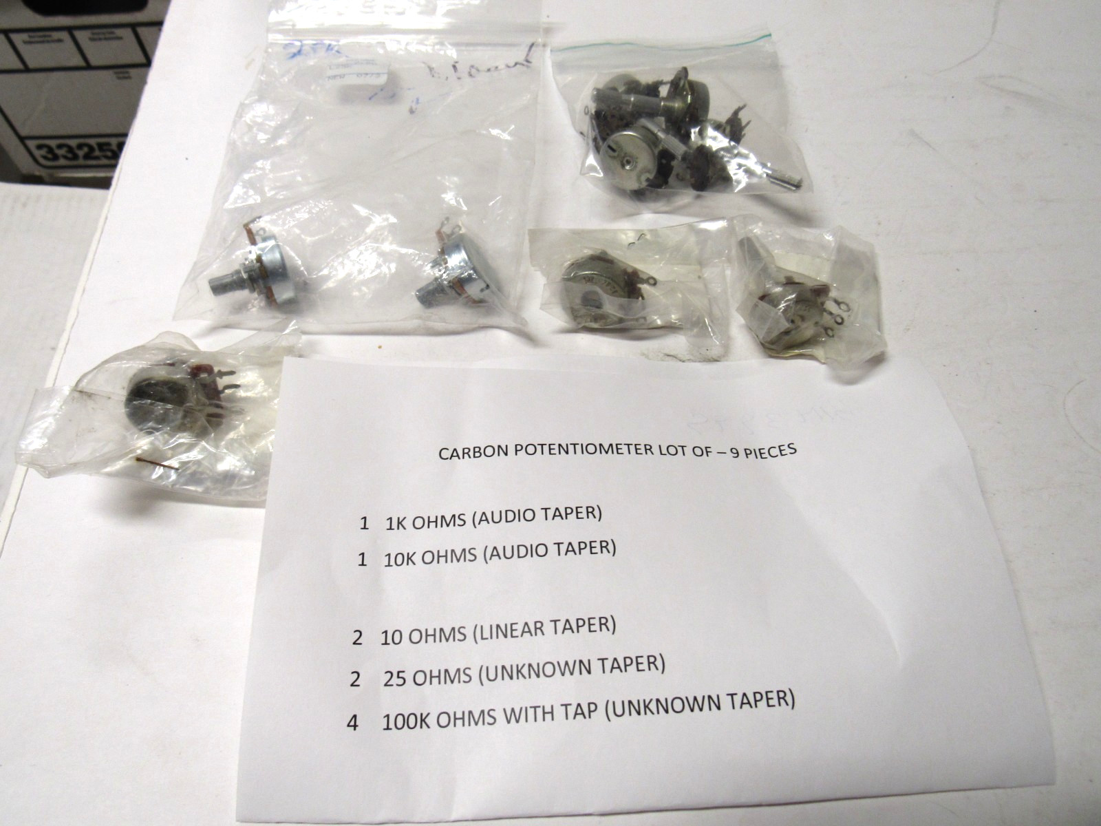 Carbon Potentiometer Lot of 9 Pieces See Specs & Types In Photo