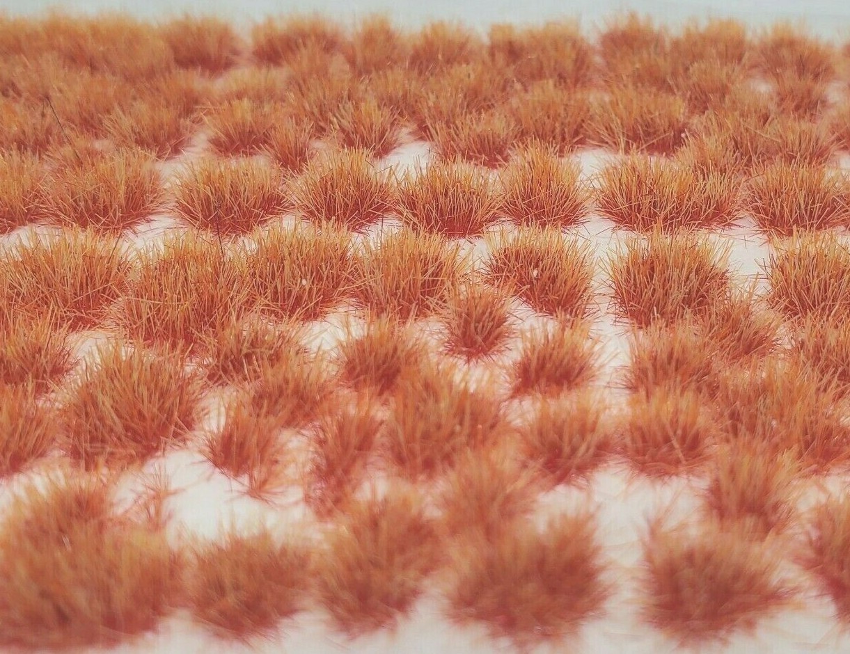 Self Adhesive Static Grass Tufts for Miniature Scenery -Fiery Orange- 4mm