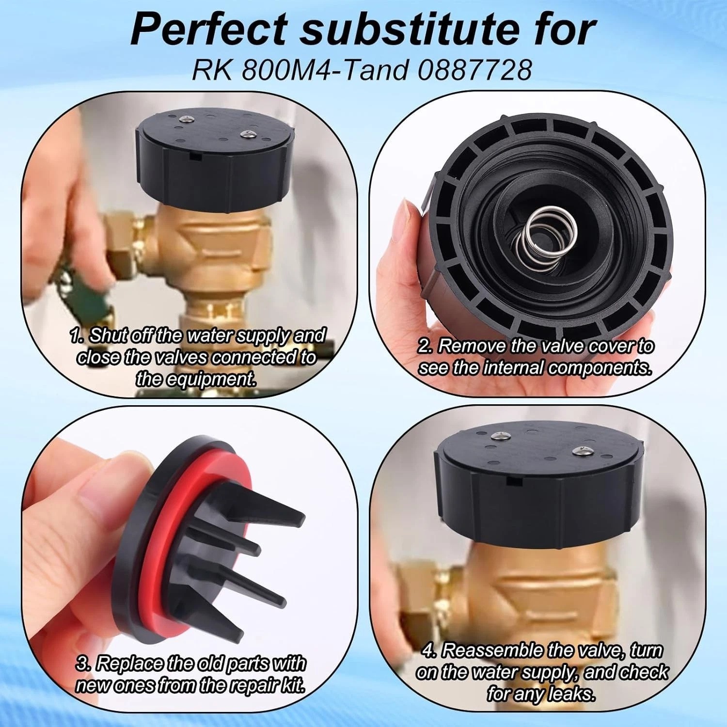 Replace for RK 800M4-T and 0887728, Replacement Total Backflow Preventer Repa...