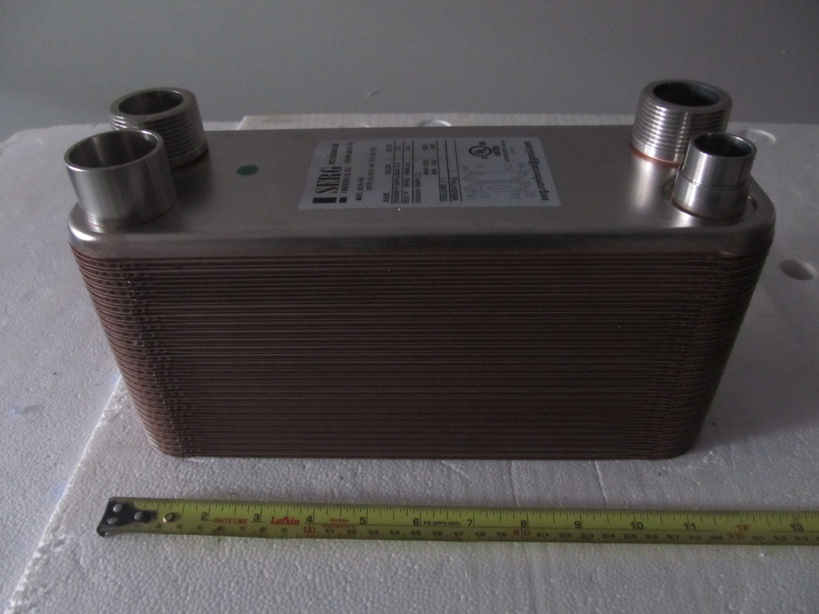 EVAPORATOR/CONDENSER 12.5 kW (3.55 RT)  Brazed Plate Heat Exchanger BL26-54R