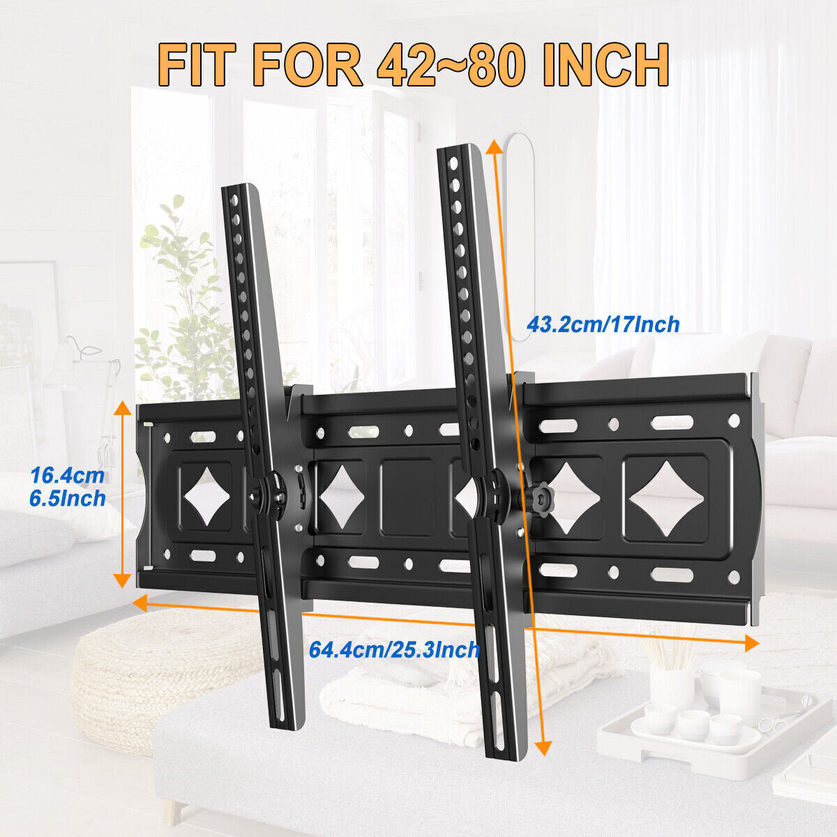 1Pack Universal TV Wall Mount Bracket Tilt for 32-75 inch Adjustable Bracket