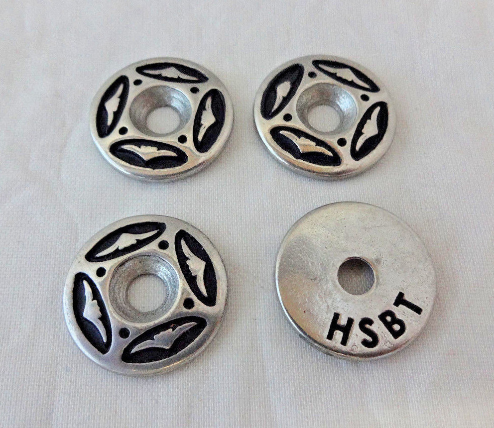 Lot of 4 Jeremiah Watt Swell Screw Cap Steerhead Concho Western Saddle Horse New