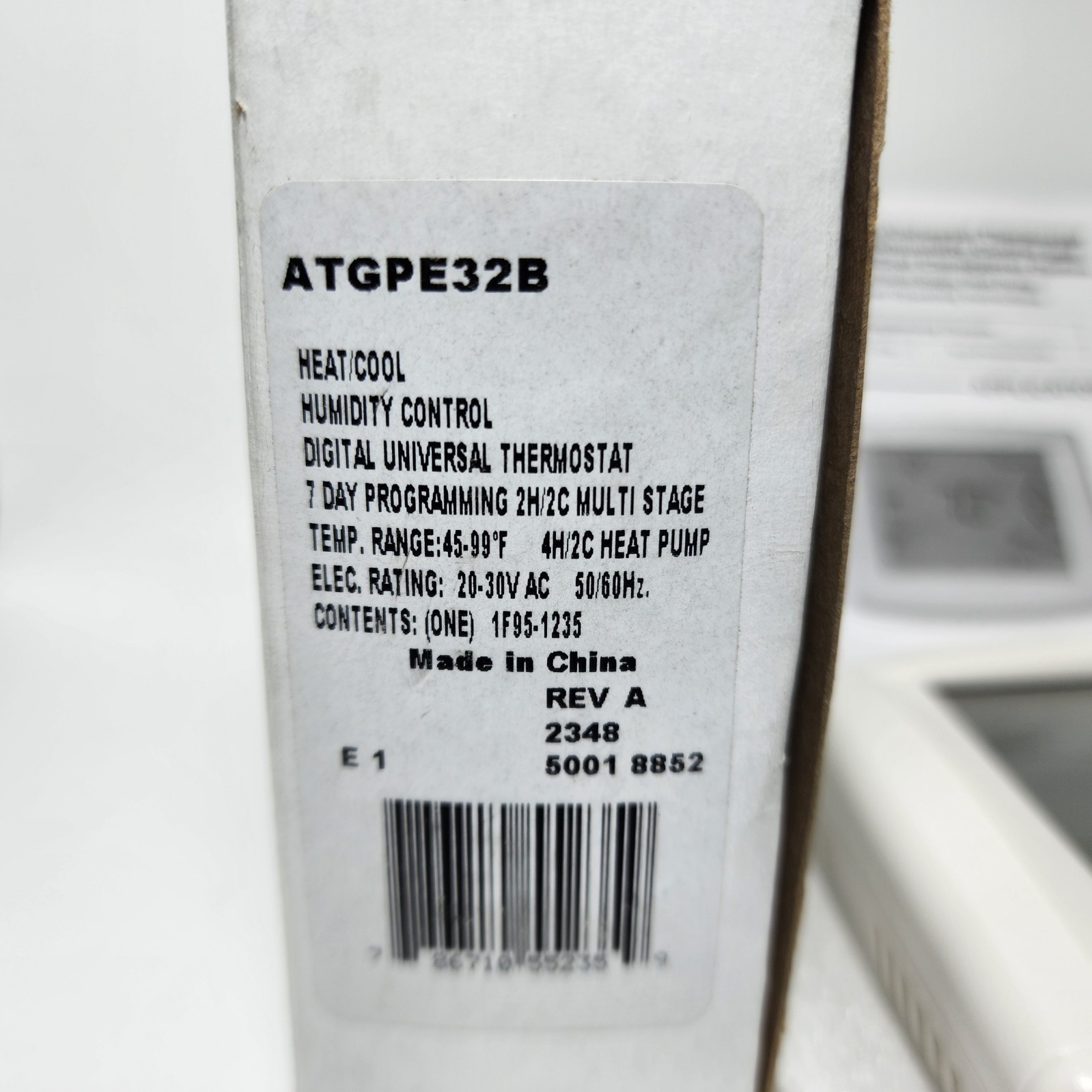 GeoComfort ATGPE32B touch screen multi-stage Wi-Fi programmable thermostat