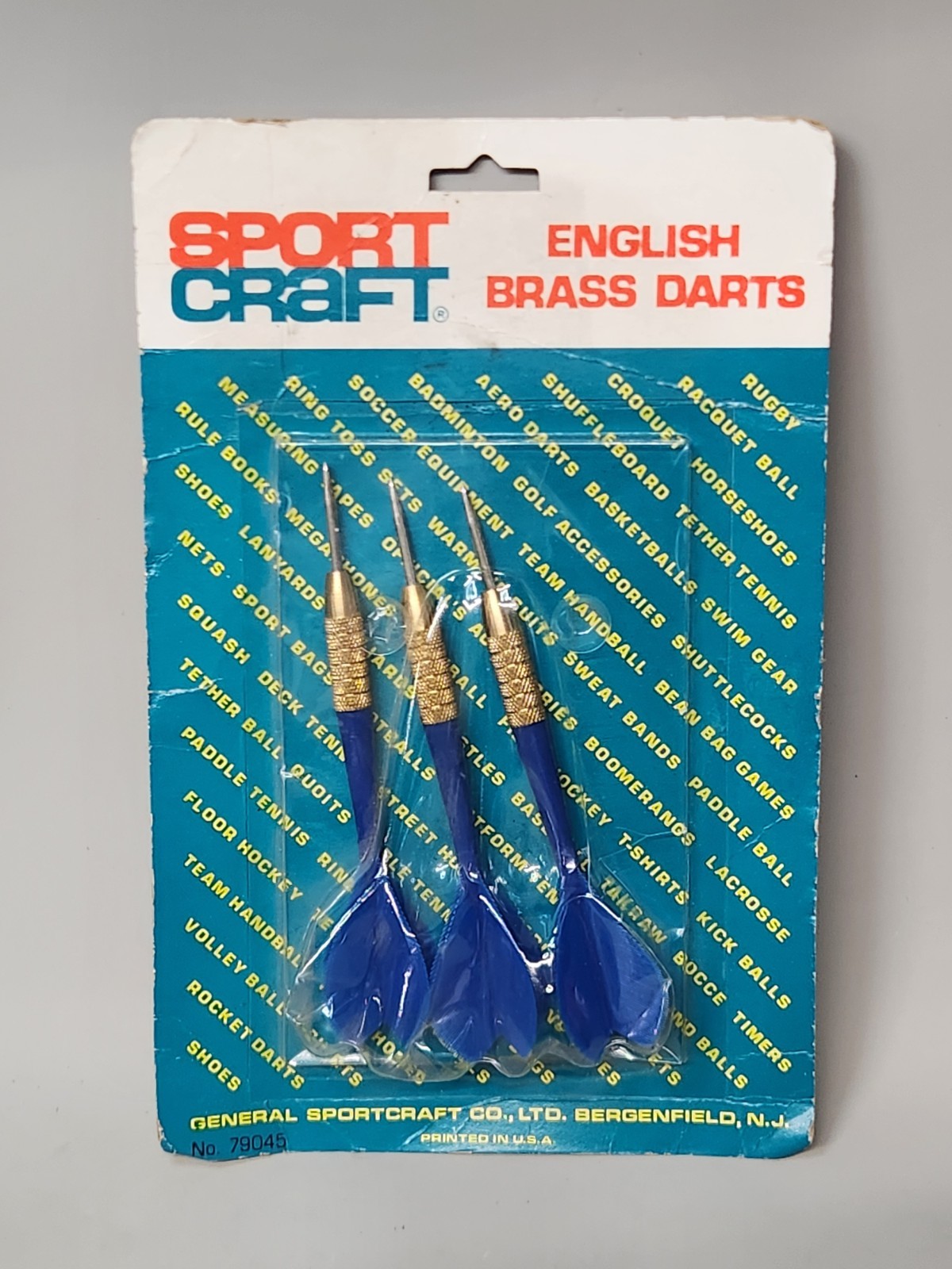Vintage Unicorn Darts English Soft Touch 3 Brass Sportcraft Model # 79045 Blue
