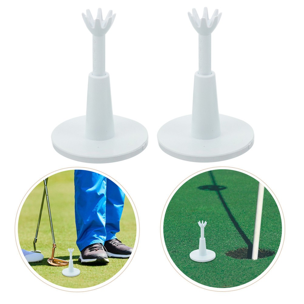 2 Pcs Simulator Golf Tees Adjustable Accessories Practice Training Mat