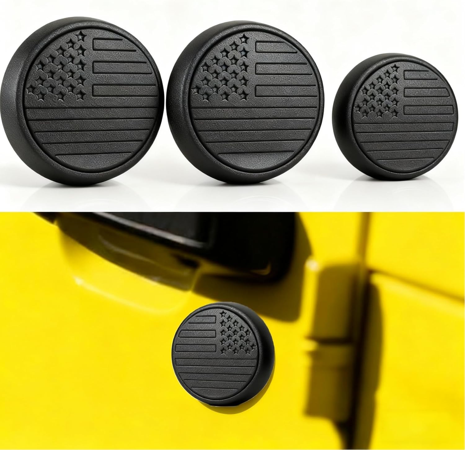 Magnetic Keyhole Covers Compatible with 2018-2026, 2 Front & 1 Tai Style: flag