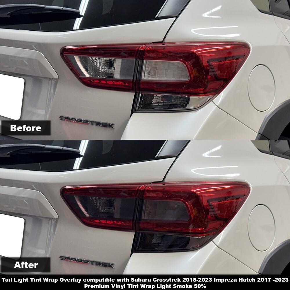 Tail Light Tint Overlay Light Smoke 50% for Crosstrek 18-23 & Imp. Hatch 17-23