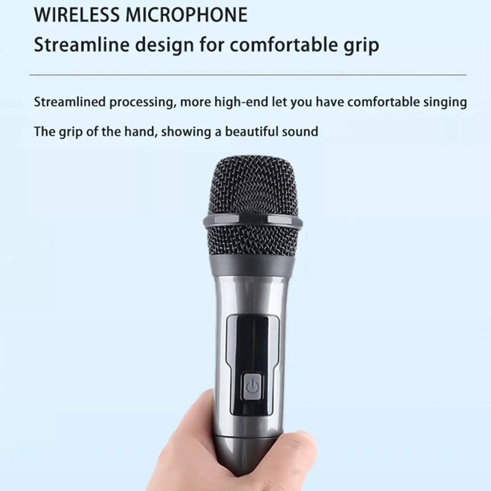 Pro UHF Wireless Microphone System Set Dual Handheld Rechargeable Karaoke Kit US