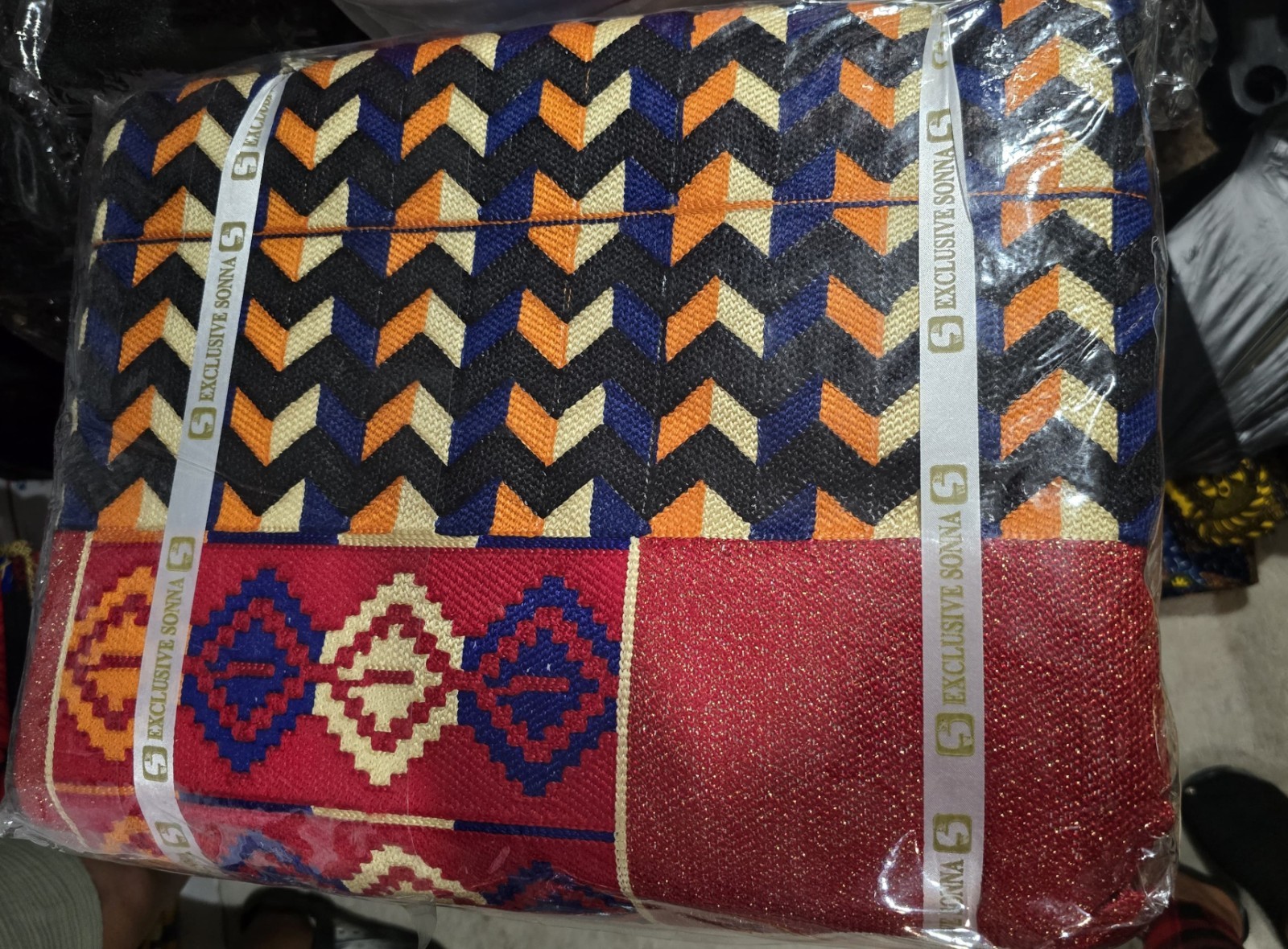 Handwoven Kente Cloth Ashanti Kente Fabric Ghana 6 yards - Red