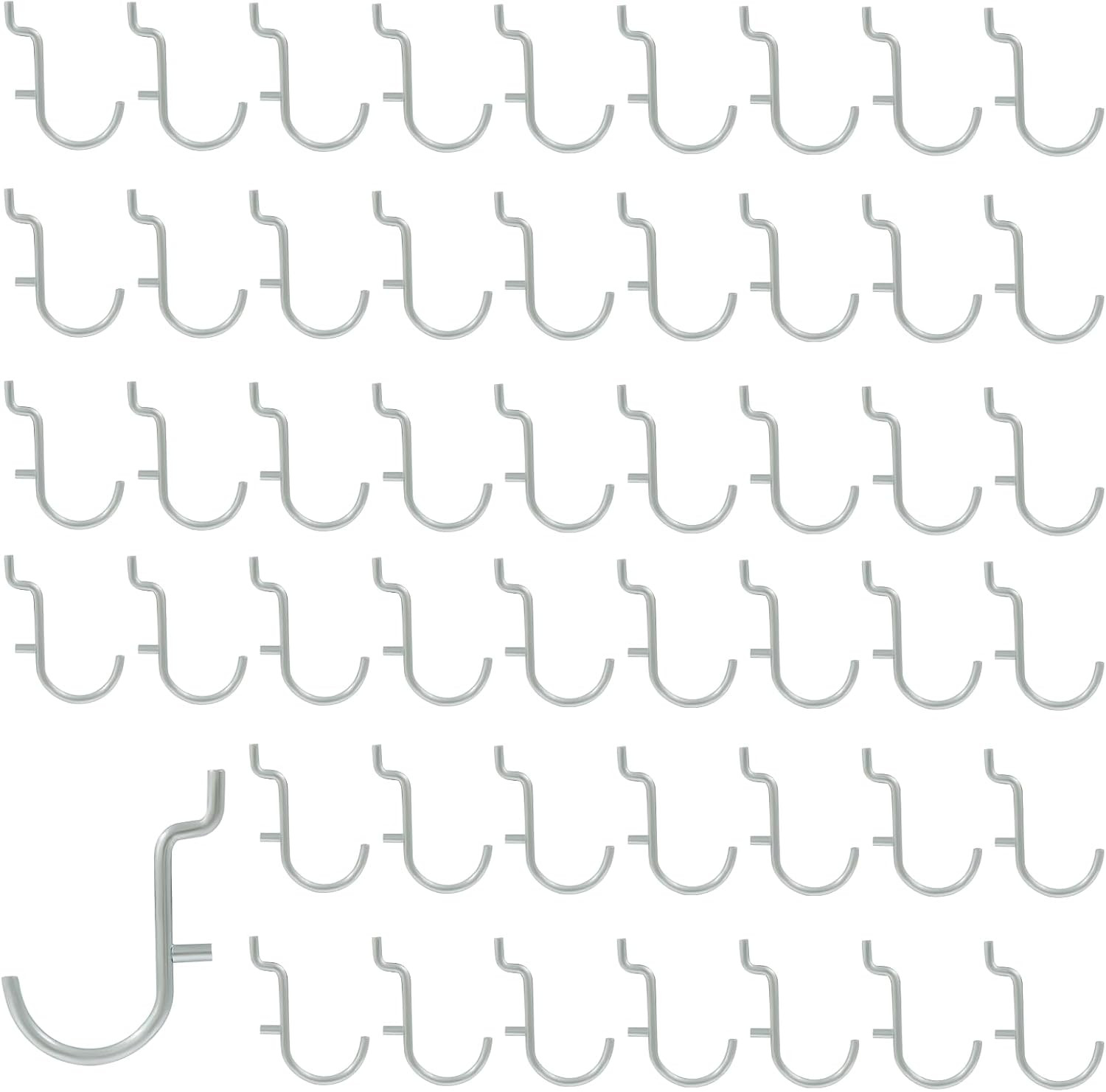 30Pcs Metal Pegboard J Hooks, 1/4" Pegboard Wall Display Assortment Peg Board St