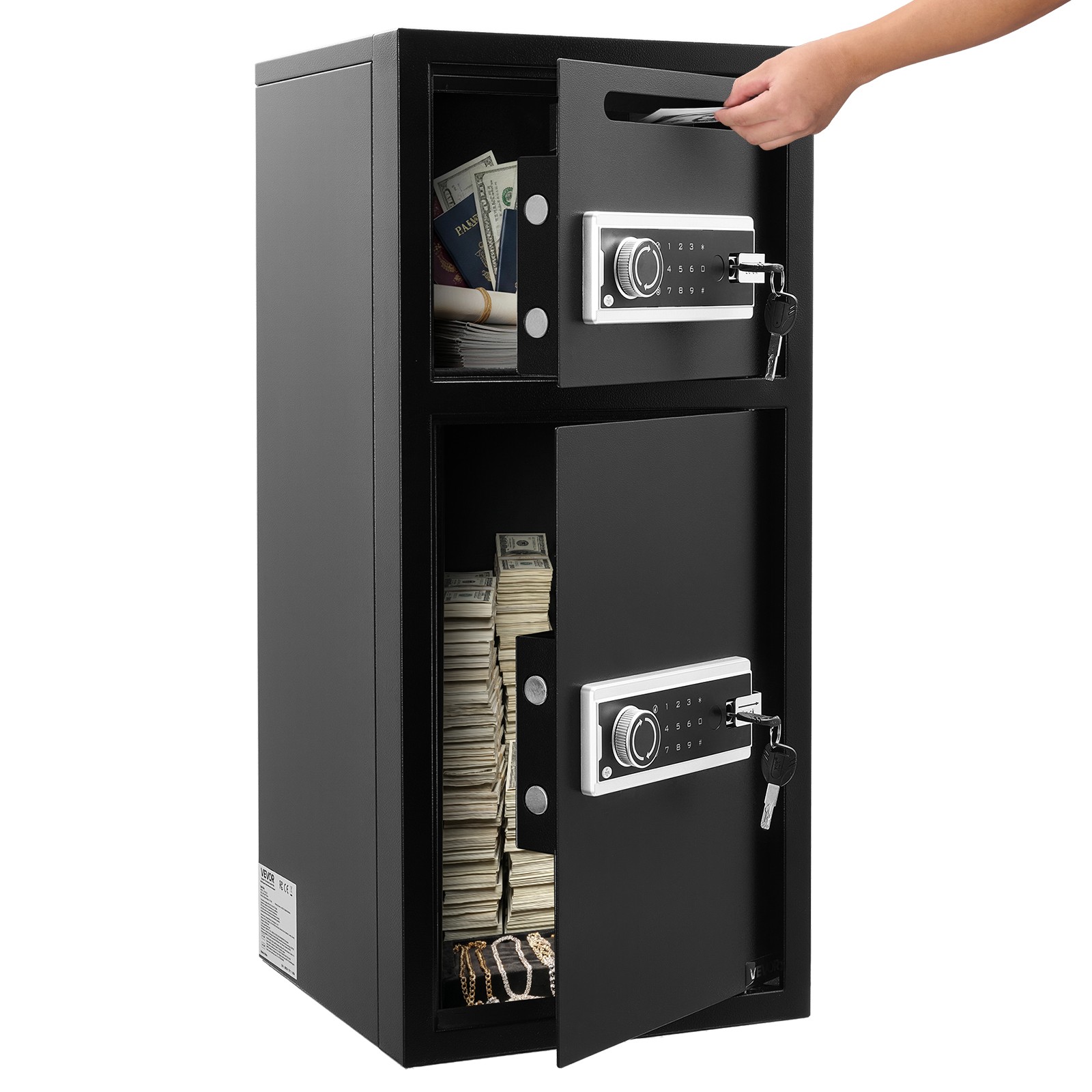 VEVOR Double Door Safe Box Heavy Duty Home Safe 3.3 Cu.Ft with Electronic Keypad