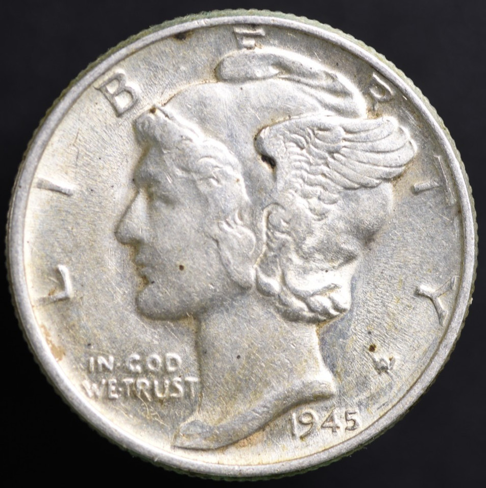 1945-P 10C Mercury Dime UNC STUNNER Sharp Details! (#8446)