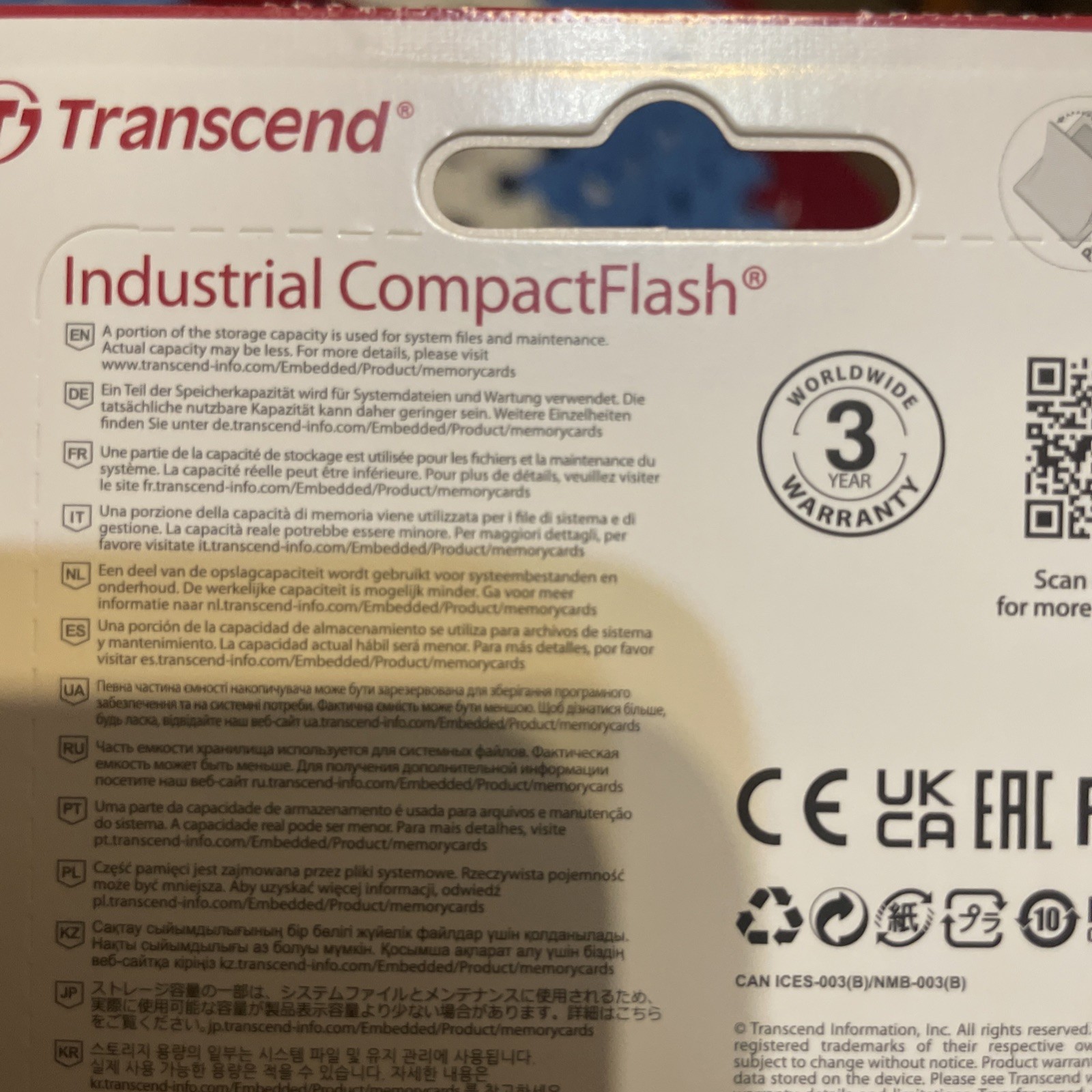 Transcend TS256MCF80 Industrial Compact Flash Memory Card, 256MB