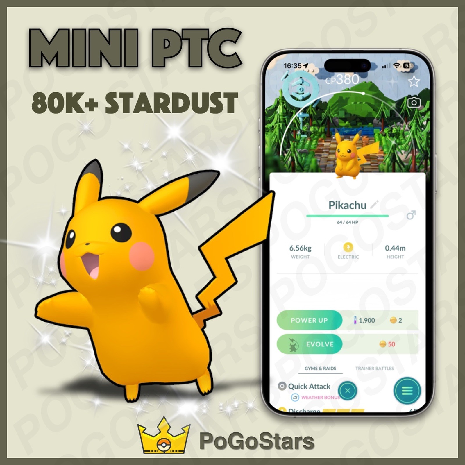 Pokémon PTC GO - Shiny Pikachu - LEGO Stamp Rally✨Special Background✨