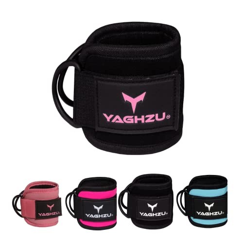 Ankle Straps for Cable Machines Women, Glute Kickback Single Black and Pink