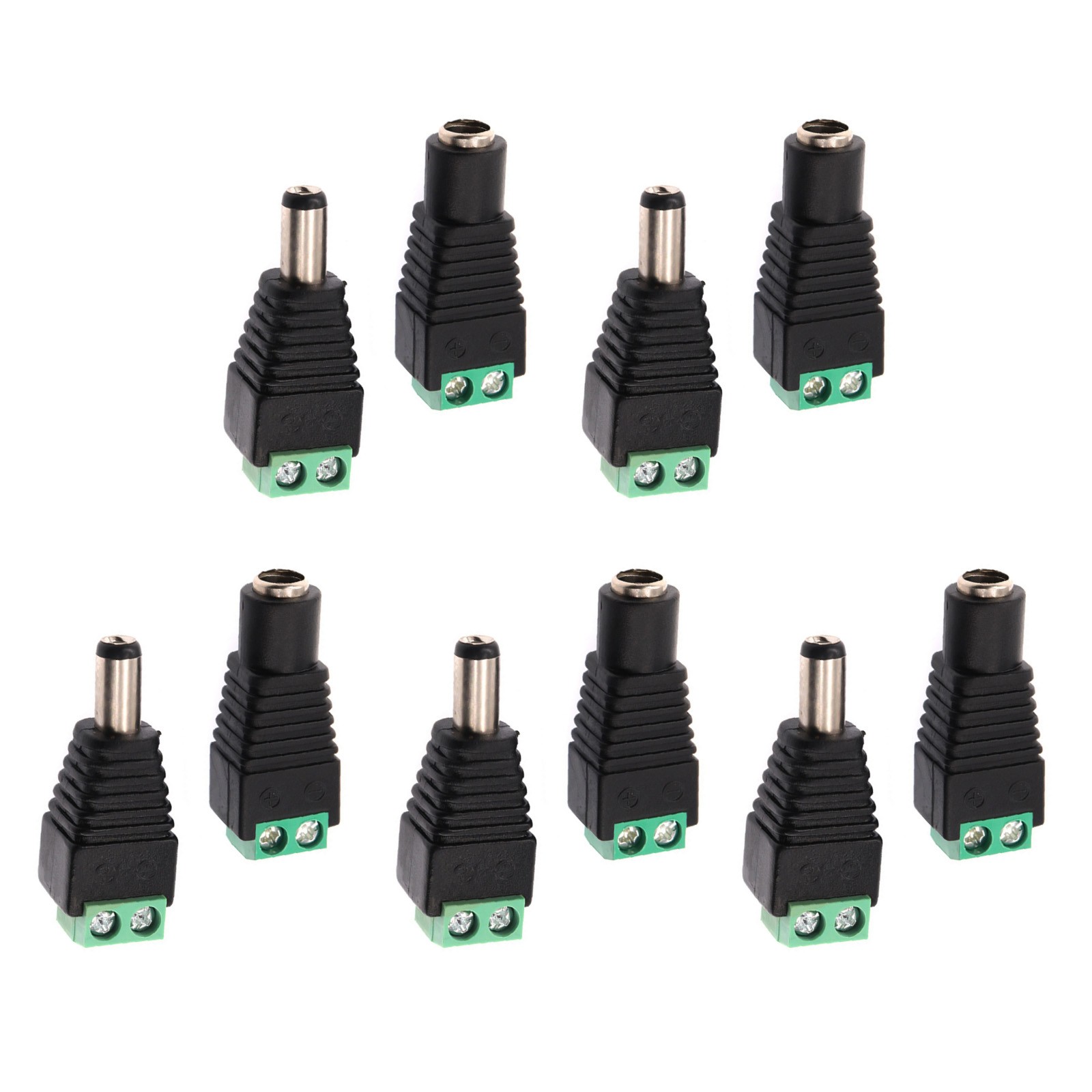 10*DC Power Plug Male Female Jack Connector 2.1 x 5.5mm Adapter For CCTV Video
