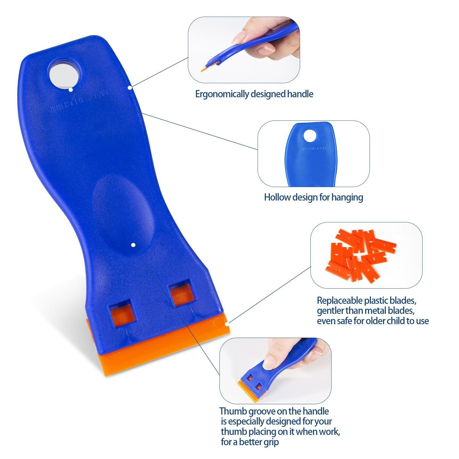 Plastic Razor Blade Scraper Tool, 6 Pcs Razor Scraper with 60 Pcs Plastic .....
