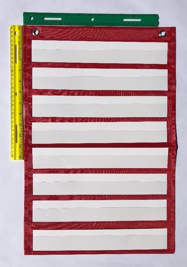 Red Classroom Pocket Chart by Happy Teacher 8 Pockets Teaching School Supplies