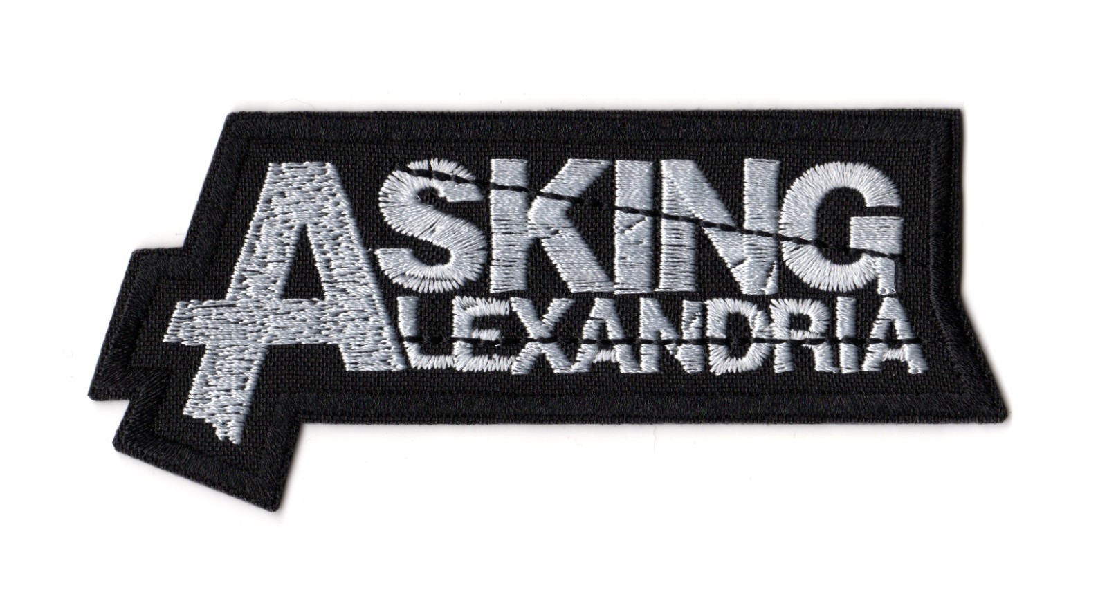 Asking Alexandria Patch Embroidered Sew On Band White Logo Metalcore Heavy Metal