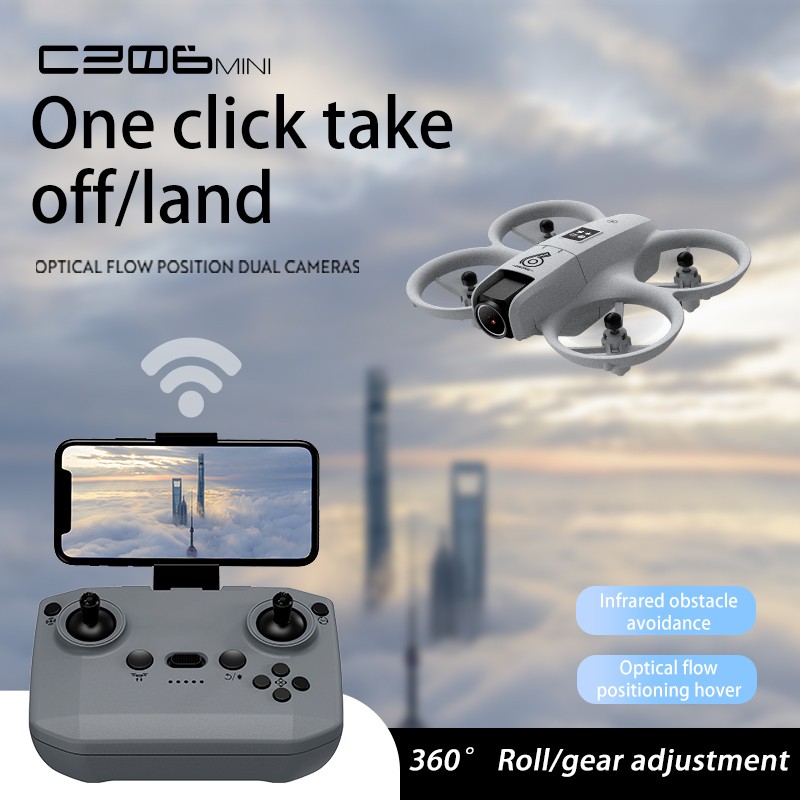 Mini Drone With HD Dual Cameras Propeller Safety Protection, 3 Speed Adjustable
