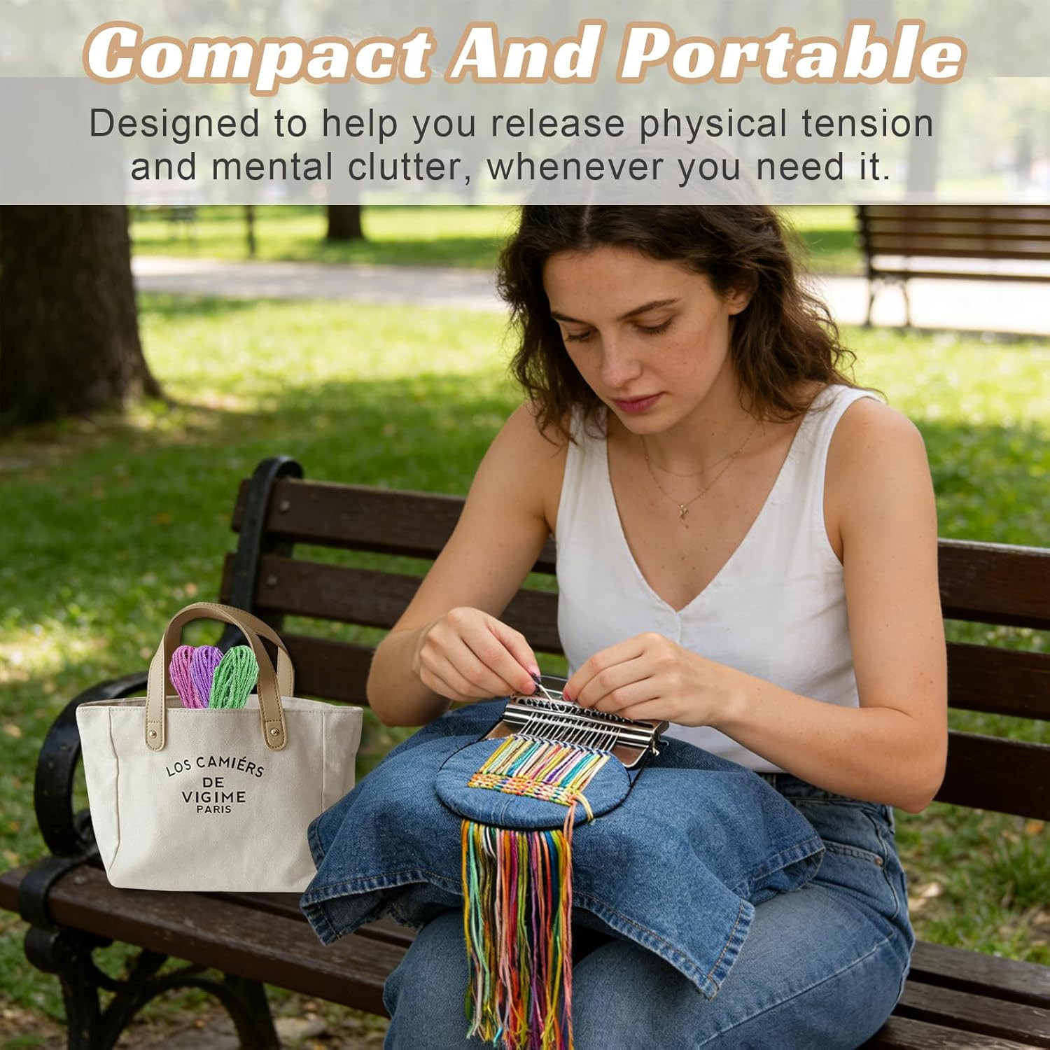 Knit Patch Loom Kit for Beginners with 36 Threads for Creative Mending