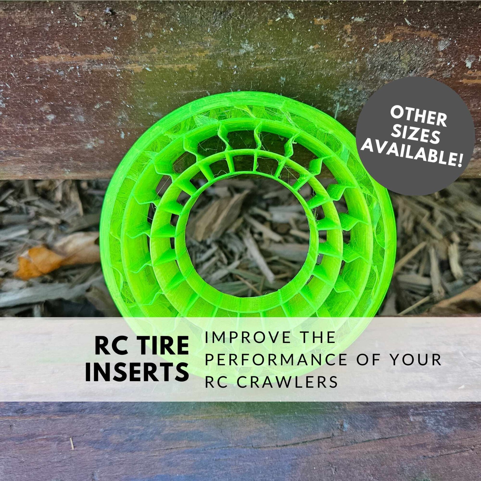RC Crawler 3D Printed Tire Foam Inserts 2.2 Super Swamper - all 4 included !!
