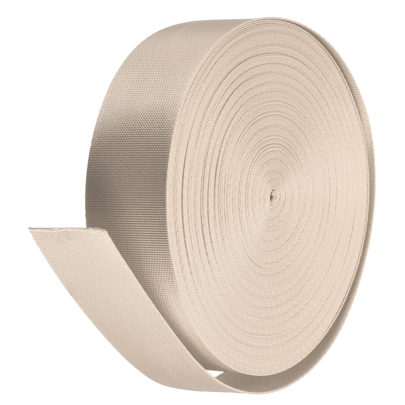 Flat Nylon Webbing Strap 1.5" 25 Yards Champagne for Backpack Luggage rack