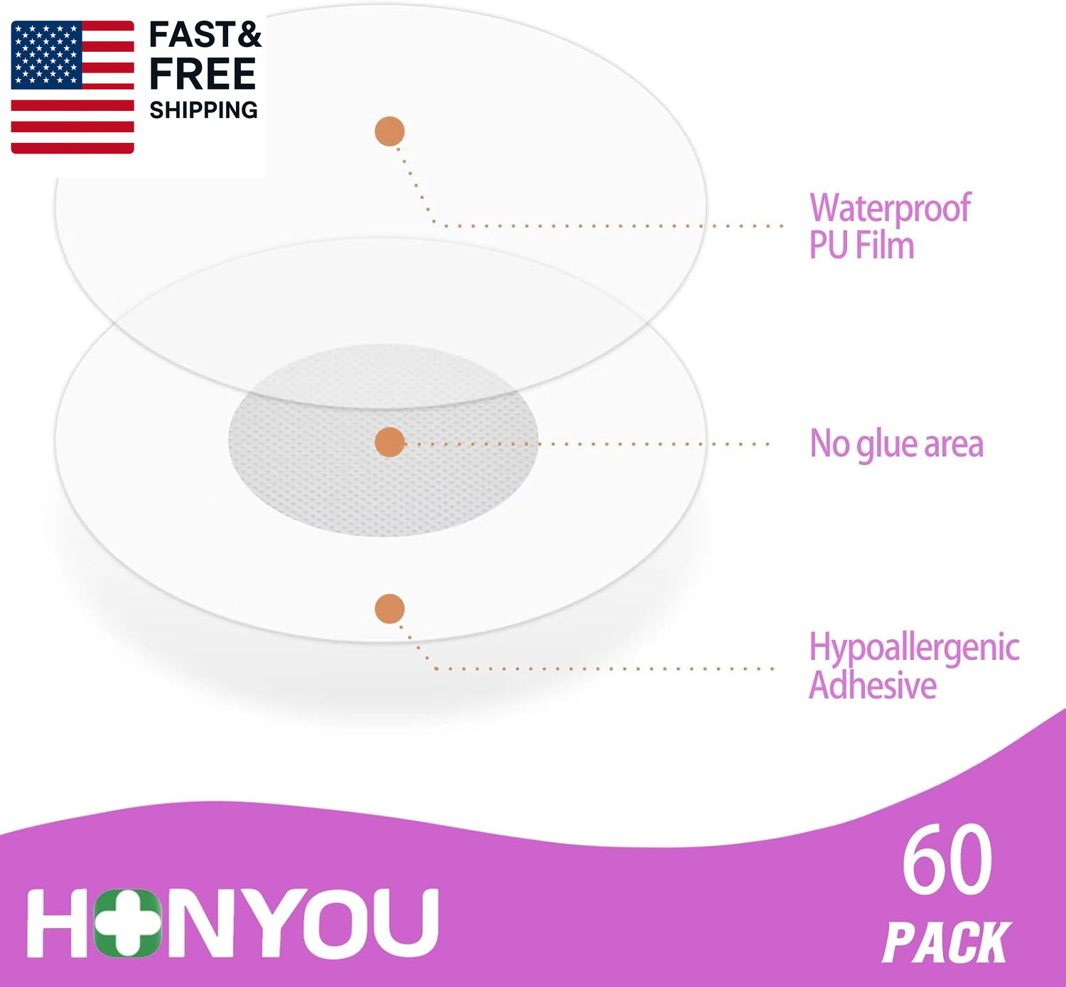 60Pack Freestyle 14 Day Sensor Patch & Libre 3 plus Sensor Covers Waterproof Adh