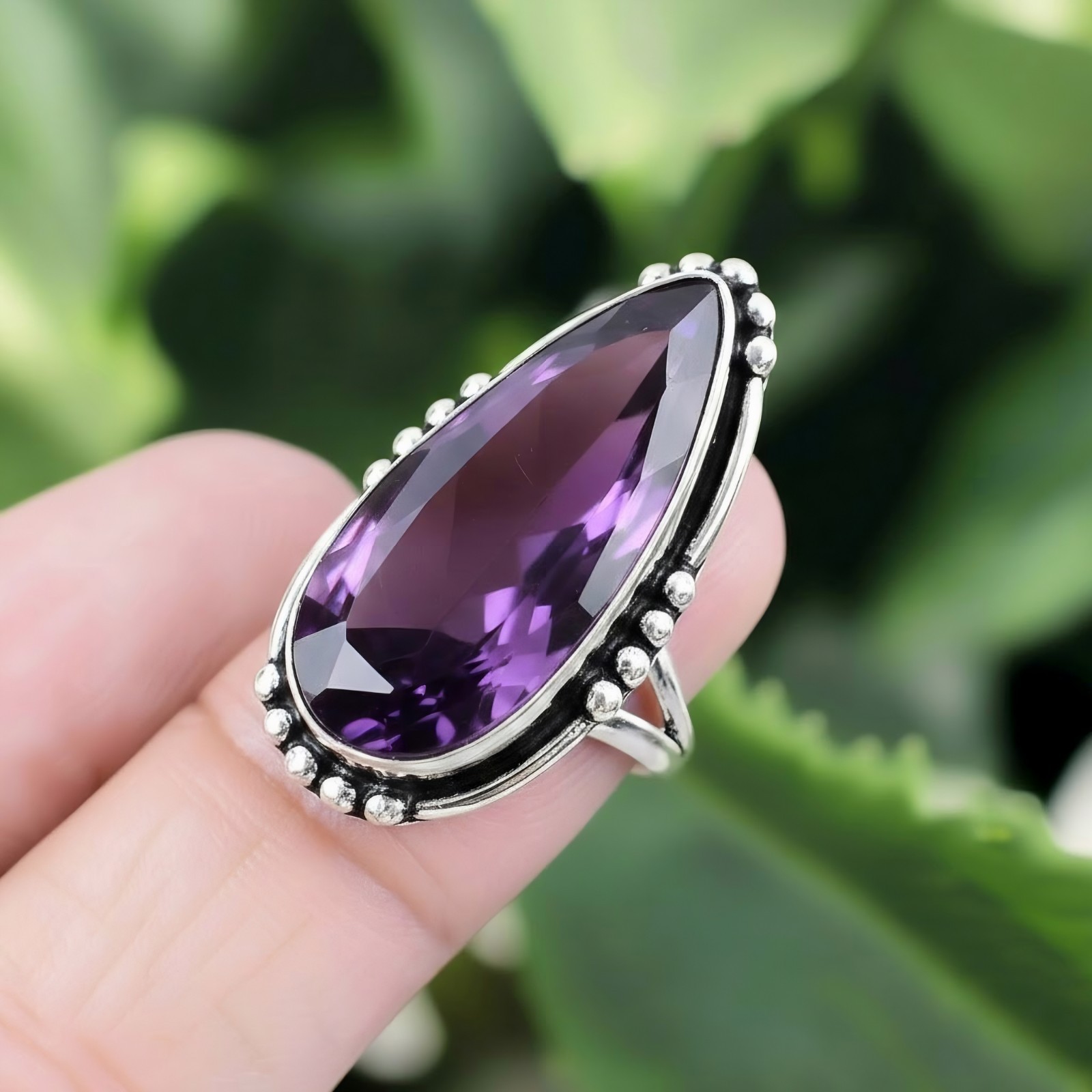 Amethyst Ring 925 Sterling Silver Ring Handmade Gemstone Ring Women's Ring