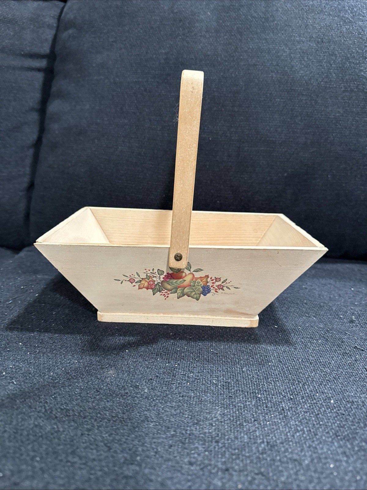 Wood Centerpiece Basket Fruit Design