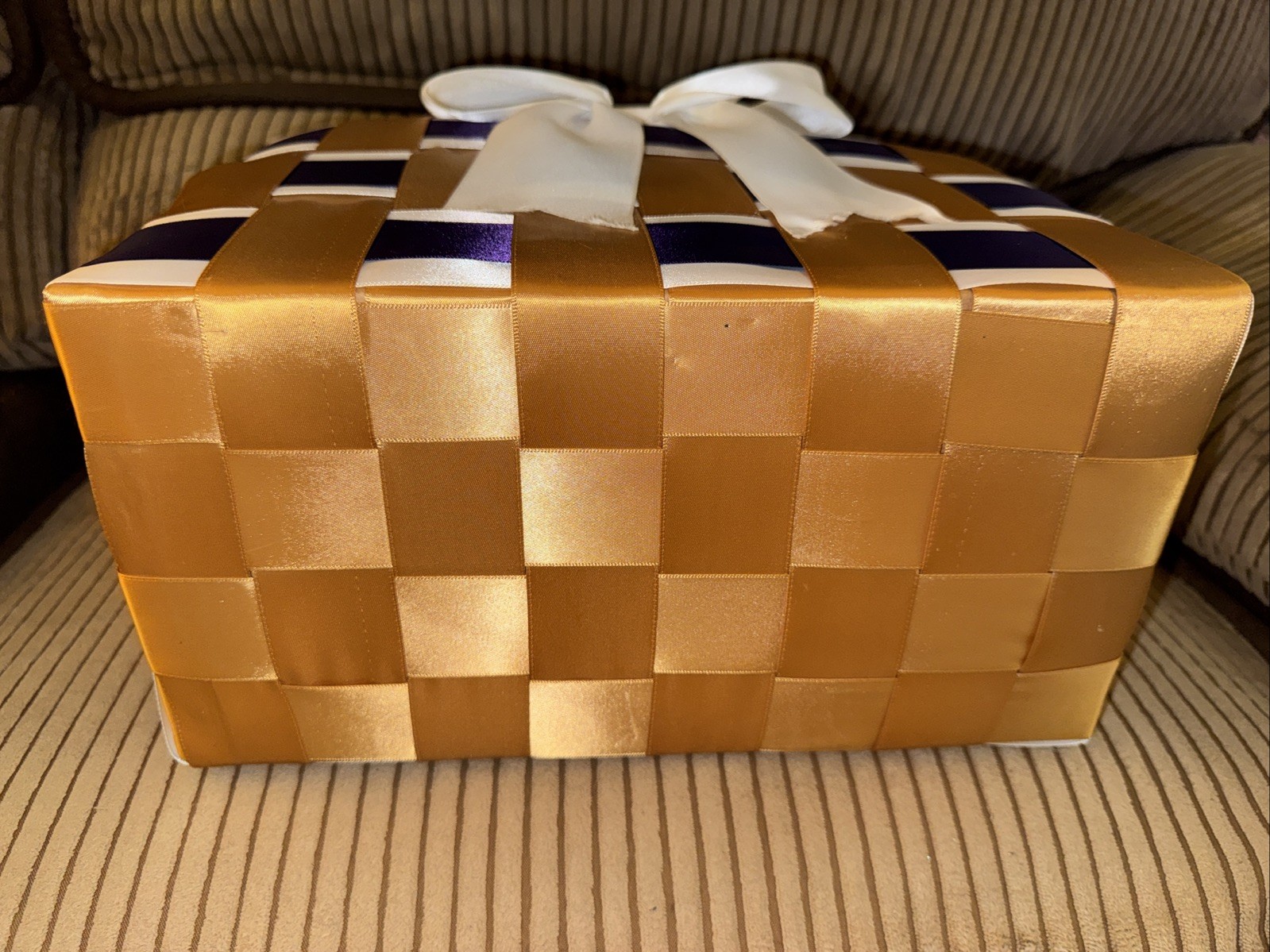Handmade Baltimore Ravens Ribbon Basket
