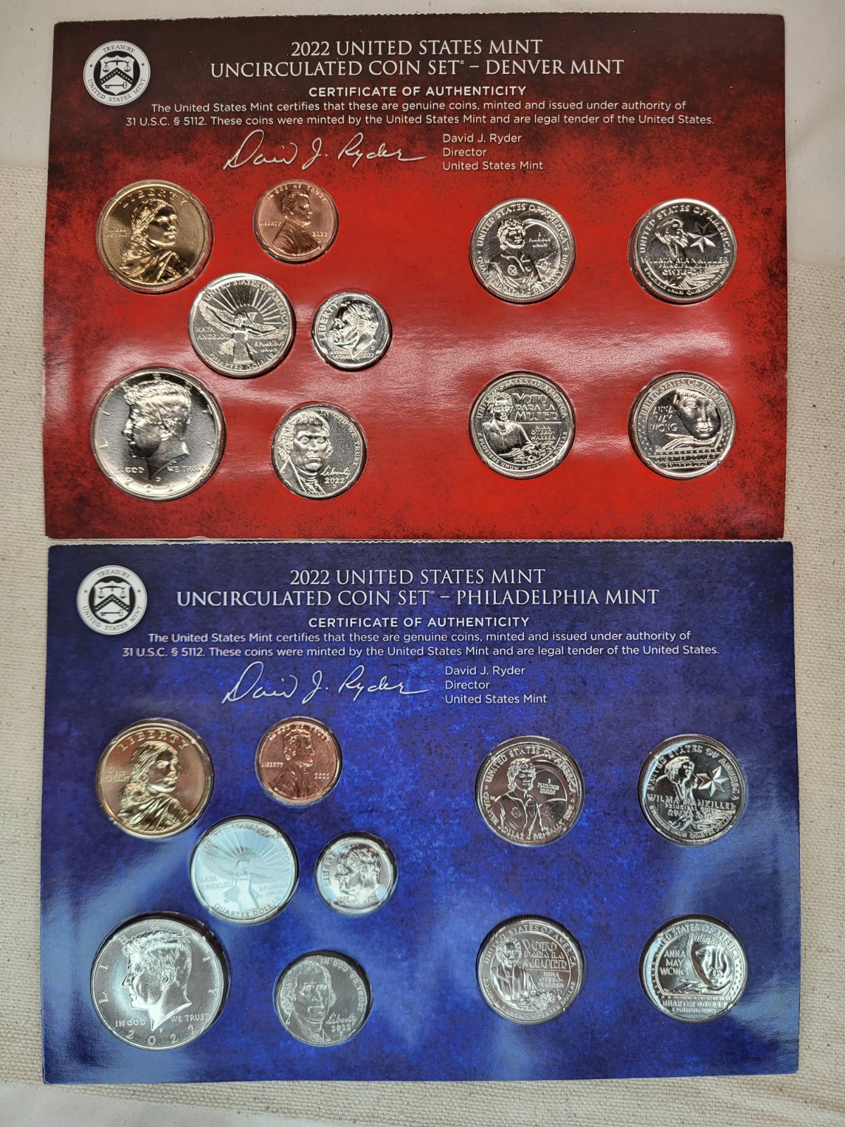 2022 P & D US Mint Set Uncirculated 20 Coins OGP Original Mint Packaging