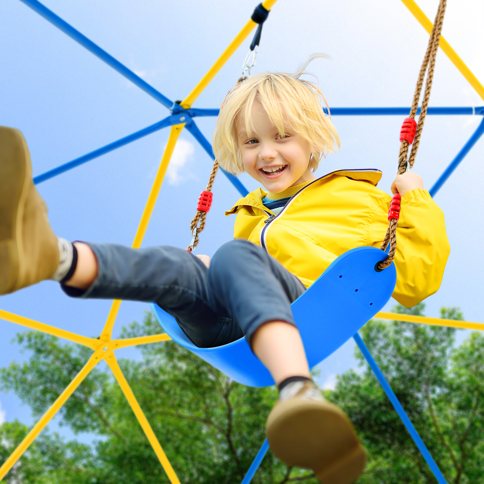 10ft Climbing Dome Monkey Bars Jungle Gym for Toddler with Hammock Climbing Toys