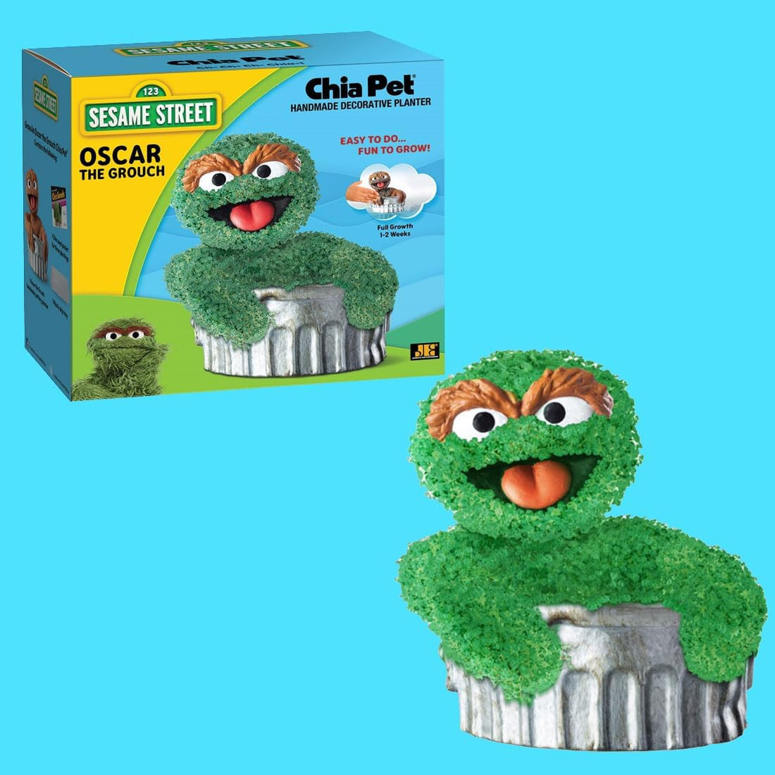 Pet Oscar the Grouch with Seed Pack, Decorative Pottery Planter, Easy to Do and